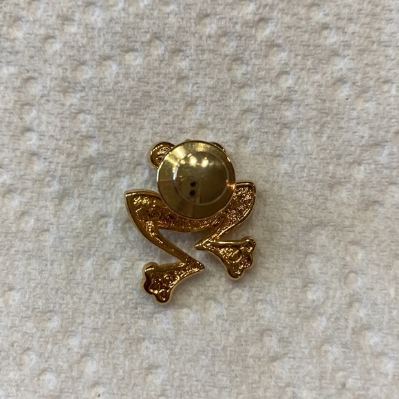 Swarovski Frog Pin/ gold tone metal with glass crystals - Picture 3 of 6